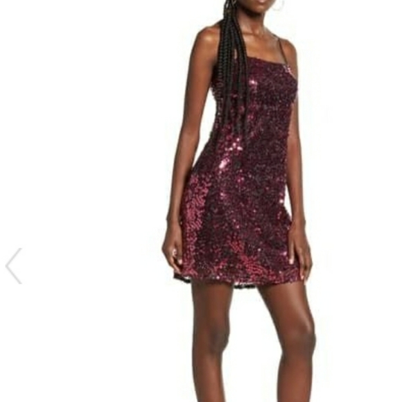 Cranberry Sequin Minidress - Picture 4 of 7